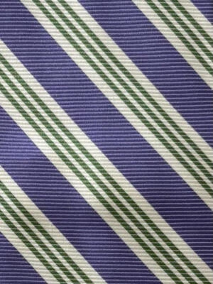 Corbata de seda a rayas blancas verdes lavanda EE. UU. 573/4 x 3 1/8 Foto 1 de 4