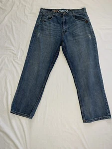 Pantalones de mezclilla para hombre Akademiks Jeanius talla 40x32 100% algodón (meas 38x30.5) VER FOTOS - Imagen 1 de 11