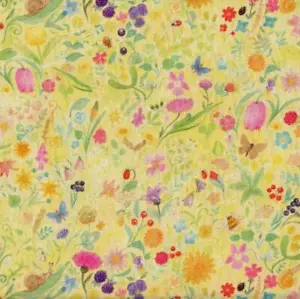 Floral Delight Garden Whimsy Yellow Quilt Sew Fabric MICHAEL MILLER - Picture 1 of 1