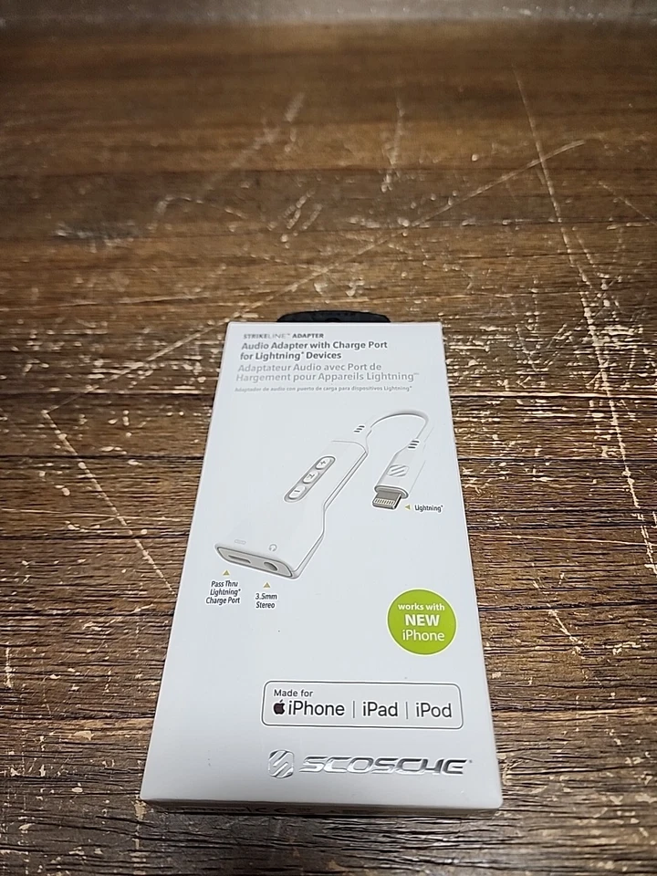 SCOSCHE StrikeLine Adapter with Female 3.5mm Auto Adapter/Charging Port - White - Image 1 of 3