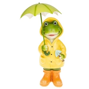 Large Puddle Frog Girl Standing with Umbrella Decorative Quirky Figurine Gift - Picture 1 of 1