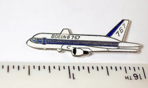 Boeing 767 Flugzeug Pin, Cloisonne Anstecknadel, Tie Tack, Ex-Lg 1 1/2" Größe - Bild 1 von 6