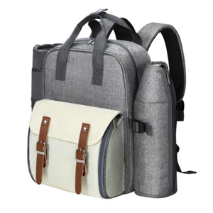 Alfresco Picnic Basket Backpack Set Cooler Bag 4 Person Outdoor Insulated Liquor - Picture 1 of 8