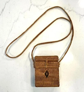 Vintage Woven Raffia Mini Shoulder/Crossbody Purse Bag - PreOwned - Picture 1 of 6