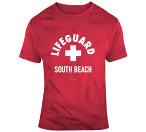 Lifeguard South Beach Miami Florida Surfing Sun Sand Ocean Gift T Shirt - Picture 1 of 3