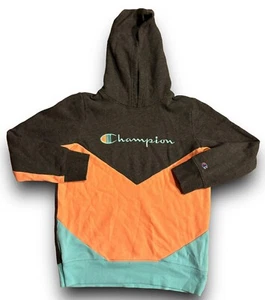Girl’s Champion Multicolor Colorblock Hoodie Size Youth Large Pullover Retro - Picture 1 of 5
