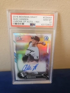 2016 Bowman Draft Alec Hansen Chrome Auto Refractor PSA 10 - Picture 1 of 2