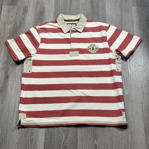 Joules Herren Rugby Shirt XL rot weiß Streifen Kurzarm Polokragen - Bild 1 von 9