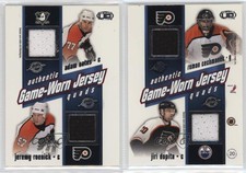 2002 Pacific Heads Up Game-Worn Jersey Quads Adam Oates Jeremy Roenick #20 HOF