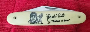 Babe Ruth Sultan Of Swat Folding Pocket Knife NICE! Made by Frost Cutlery Flying - Picture 1 of 10