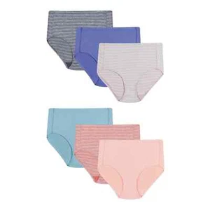 Hanes Women's Pure Comfort Microfiber Brief Underwear, 6-Pack, Size Medium - Picture 1 of 5