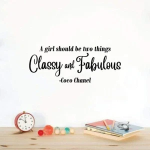Chanel Classy and Fabulous Quote Vinyl Wall Art Sticker for Home Room Decals - Picture 1 of 5