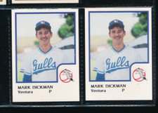 Lot (2) 1986 ProCards Mark Dickman Ventura County Gulls Player Lot (GX10) SWSW7