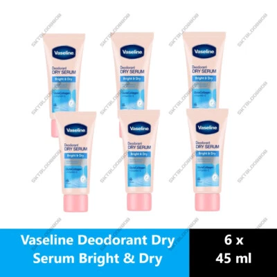 6 x Vaseline Deodorant Dry Serum Bright & Dry (45ml) with Glutathione&Collagen - Image 1 of 4