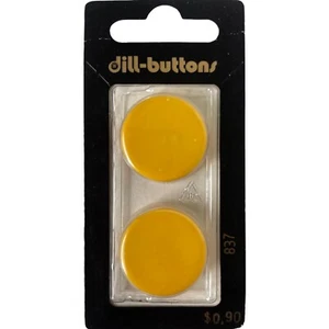 Buttons Yellow Round Bright Shank 2-Pack 2-7/8" 23MM Vintage Dill No.837 Germany - Picture 1 of 8