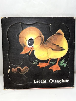 Quebra-cabeça vintage Little Quacker Tray patinho e lagarta - 8 peças - Imagem 1 de 4