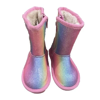 Botas forradas Harper Canyon para niñas pequeñas talla 5D rosa brillo piel sintética **NUEVAS** Foto 1 de 4