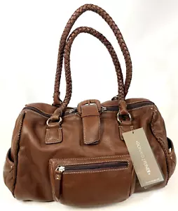 Donald J Pliner D2305-MN Brown Marquis Madrid Nappa Leather Shoulder Bag Purse - Picture 1 of 19
