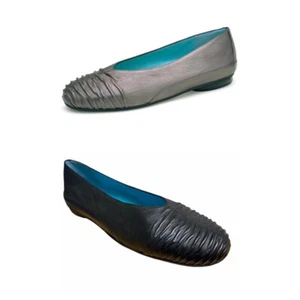 Thierry Rabotin Ladies Womens Stylish Casual Slip On Black Pewter Low Heel Pumps - Picture 1 of 7