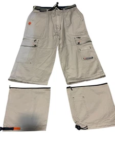 Pantaloni convertibili vintage Y2k Wearfirst Active da trekking taglia 34x30 marrone chiaro larghi - Foto 1 di 11
