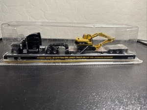 Norscot 55415 1:87 Peterbilt 389 W/Trail King Lowboy Trailer & Load CATR 315C - Picture 1 of 5