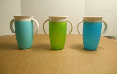 Munchkin Miracle 360 tazas 10 OZ niños pequeños a prueba de derrames sorppy Cup lote de 3 Y8 Foto 1 de 4