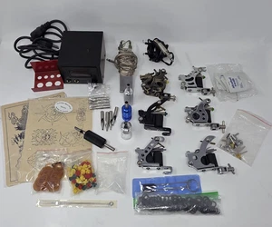 Tattoomaschine Starterset mit 6 Coil Pistolen, Netzteil & Koffer - ungetestet - Bild 1 von 16
