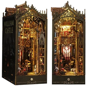 Book Nook Kit, 3D Wooden Puzzle DIY Miniature House Kit for Booknook Shelf In... - Picture 1 of 9