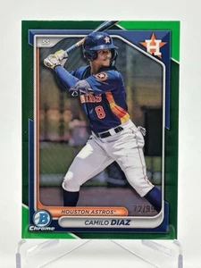 2024 Bowman Draft Chrome Camilo Diaz Green Refractor /99 #BDC-176 Houston Astros - Picture 1 of 3