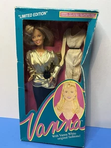 VTG 1990 Vanna White Limited Edition Doll Gold Top W/BlackPantsOutfit/Dented Box - Picture 1 of 7