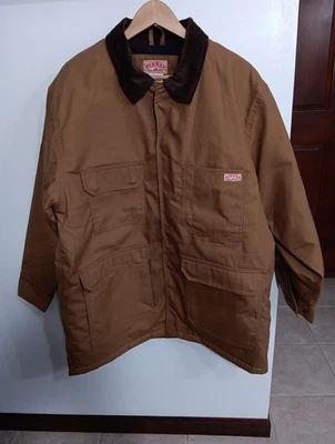 Red Kap Barn Work Coat Pockets Snap Button Closure Large Quilted Insulated Brown - Image 1 of 4