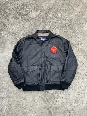 Vintage Air Force leather bomber jacket with Grim Reapers patch leather - Image 1 of 4