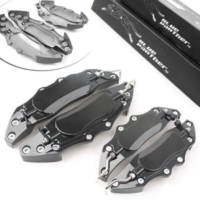 4x Black 3D Metal Brake Caliper Covers Universal Front & Rear Fit 14"-17" Wheel - Image 1 of 4