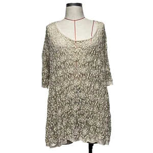 Top oscilante semi transparente vintage surrealista de EE. UU. para mujer talla 2 de encaje - Imagen 1 de 6