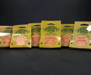 WILTON SHAKER HEARTH TERRA CLAY VINTAGE COOKIE PRESS MOLD STAMP CERAMIC HANDLE - Picture 1 of 8