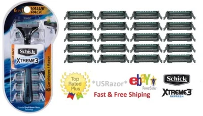26 Schick xtreme3 Razor Blades Refills cartridges Fit Subzero Razor Shaver 16 24