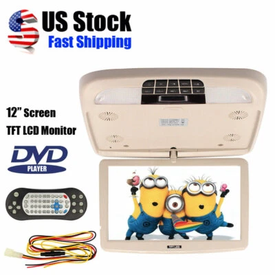 12 Inch Flip Down TFT LCD MP5 Monitor With DVD Player Car Roof Mount Monitor - Image 1 of 4