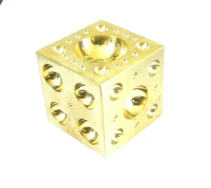 SOLID BRASS DAPPING DOMING BLOCK  2 " VICE TOOL 52mm JEWELLERS WATCH TOOL - Picture 1 of 2
