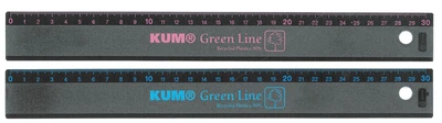 KUM GMBH & CO. KG KUM Lineal 30 cm Green Line, 90% Recycled Plastik L 3 schwarz mit blau oder pink