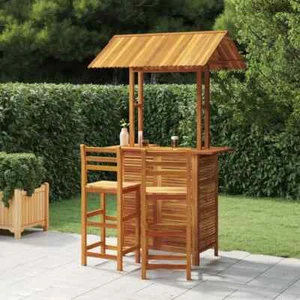 3 Piece Patio Bar Set Solid Wood Acacia vidaXL - Picture 1 of 9