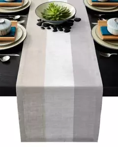 Geometric Table Runner Dresser Scarf 16x72inch Linen Burlap Table Runners Nonsli - Picture 1 of 7