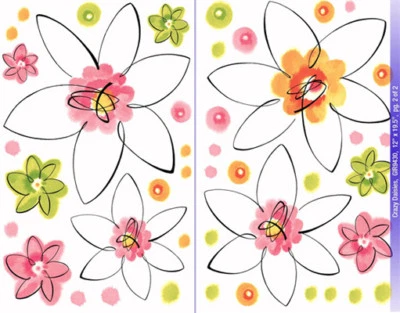 Pegatinas de pared extraíbles calcomanías decorativas pelar y pegar boceto floral margaritas   Foto 1 de 3