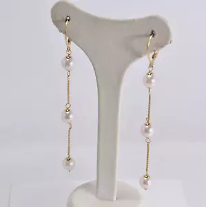ORECCHINI IN ORO GIALLO 18kt CON PERLE AKOYA 7 mm OGHT 0793 - Foto 1 di 3