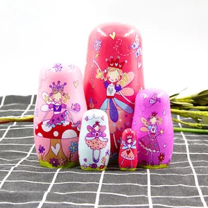 5PCS Wooden Russian Matryoshka Doll Toys, Stacking Nesting Toys Set For Kid Gift - Picture 1 of 12