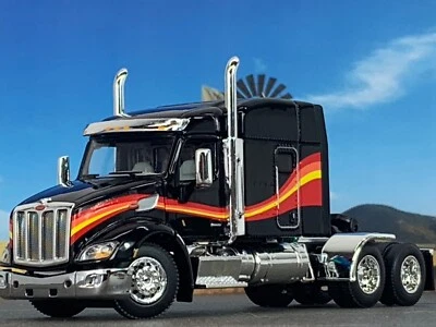1/64 DCP BLACK/RED/YELLOW PETERBILT 579 W/ 72" MID ROOF SLEEPER - Image 1 of 4