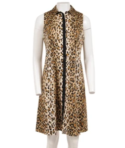 Vestido Carolina Herrera para mujer estampado de leopardo con botones mediano marrón algodón - Imagen 1 de 11