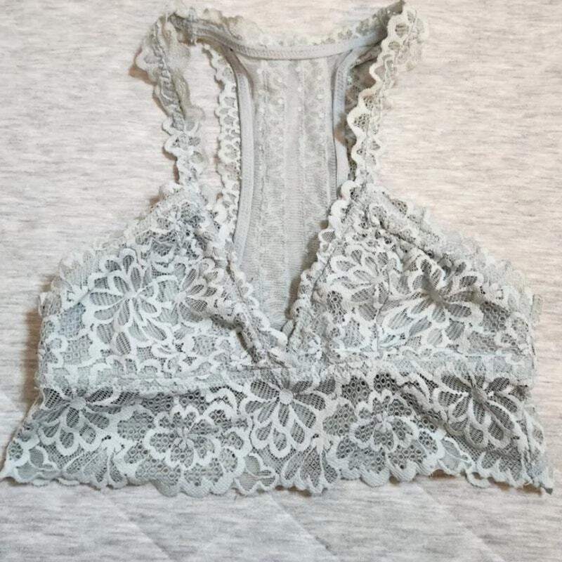 Bralette de encaje floral azul claro Aerie para mujer talla XS Foto 1 de 3