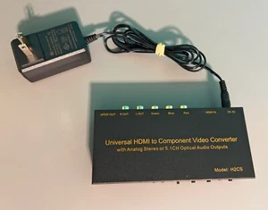 Convertitore universale Premium H2CS HDMI a componenti | RCA, L/R e audio ottico - Foto 1 di 3