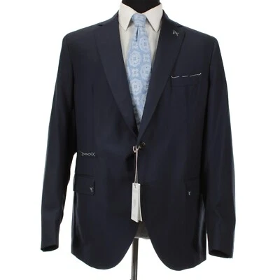 Eleventy Platinum NWD 羊毛运动外套/西装外套 56 码(46R 美国)纯色蓝色 — 第 1/4 张图片