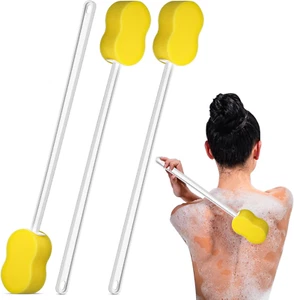 3 Pieces Long Handle Bath Sponge 22.4'' Back Sponge on a Stick Lightweight Back - Picture 1 of 6